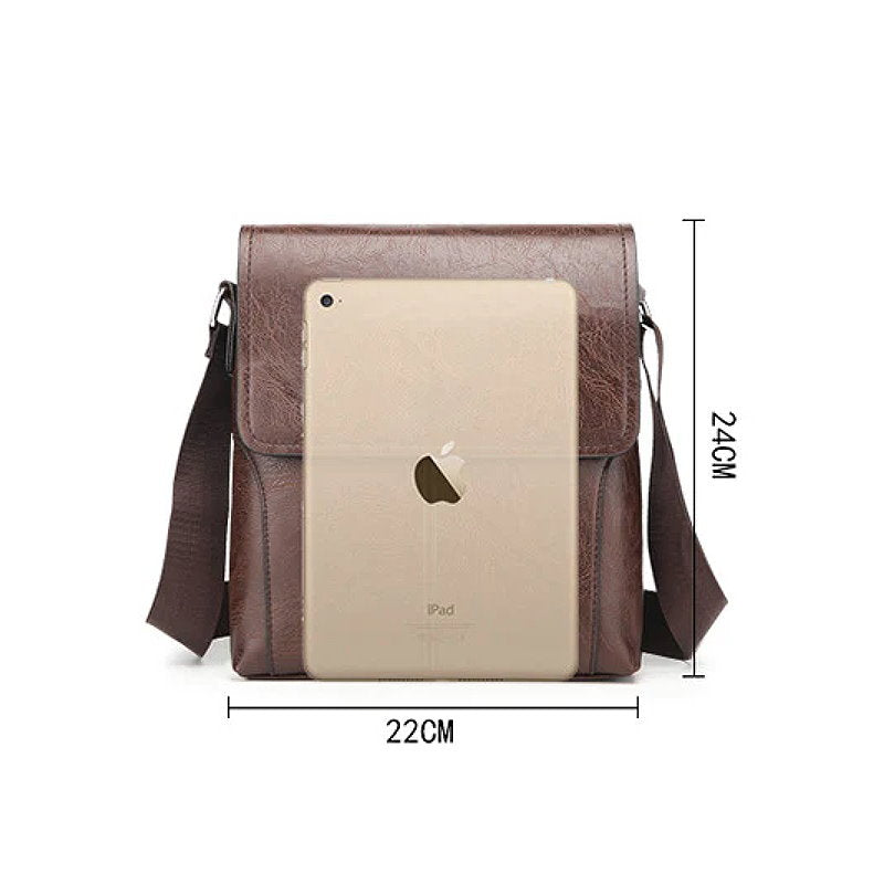 OSKA Men's Shoulder Crossbody Bag Pu Leather - Brown
