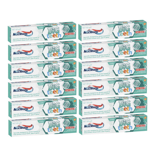 12x Macleans Toothpaste Kids Big Teeth for Children 7+ Years Old - Mint 63g