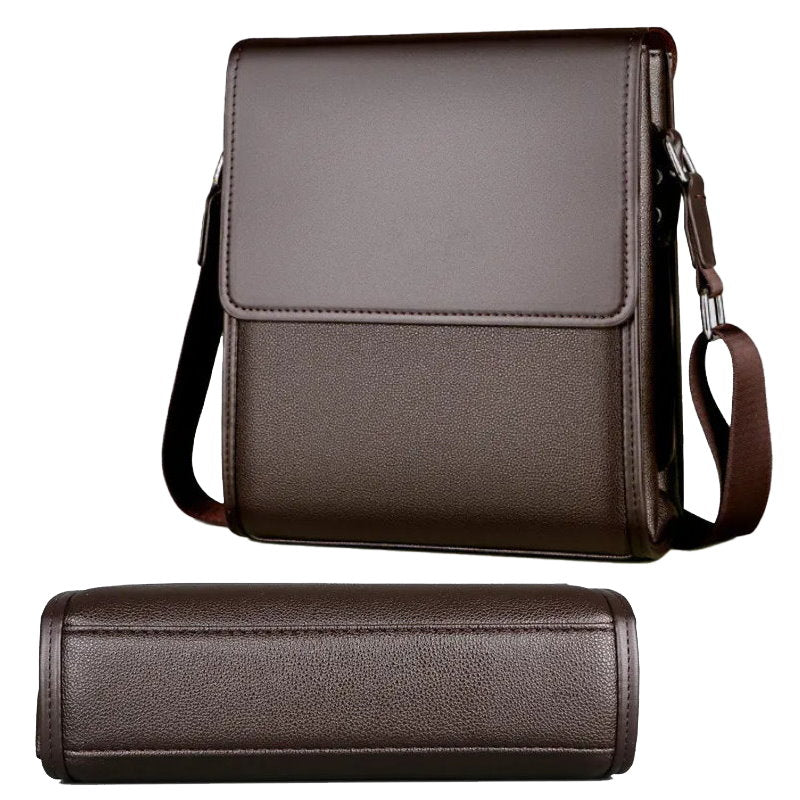 OSKA Men's Genuine Leather Shoulder Bag - Brown