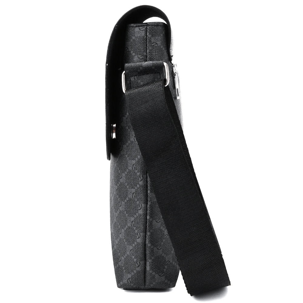 OSKA Men's Casual PU Leather Shoulder Bag - Gray