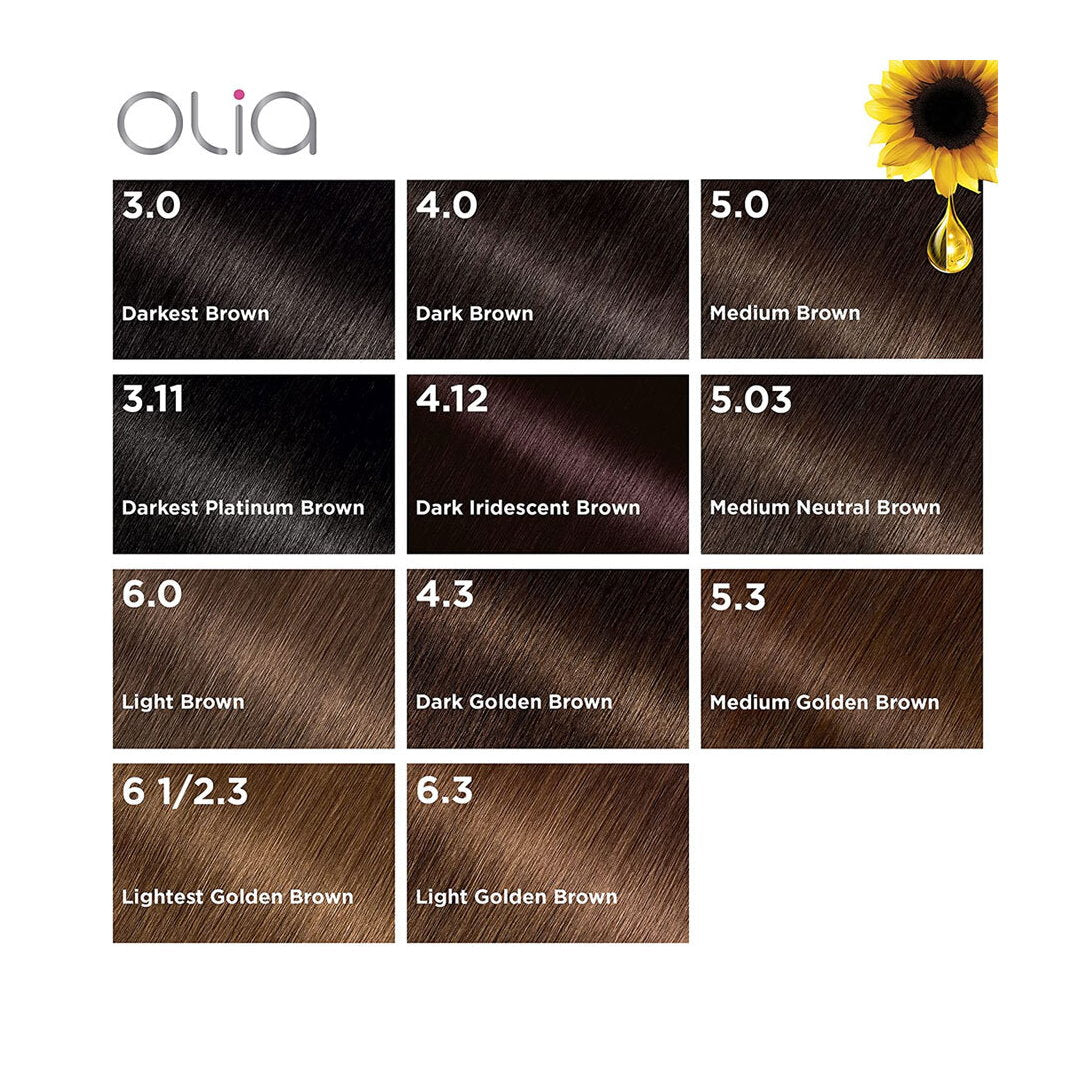 Garnier Olia Bold Permanent Hair Colour 3.0 Darkest Brown - Makeup Warehouse Australia