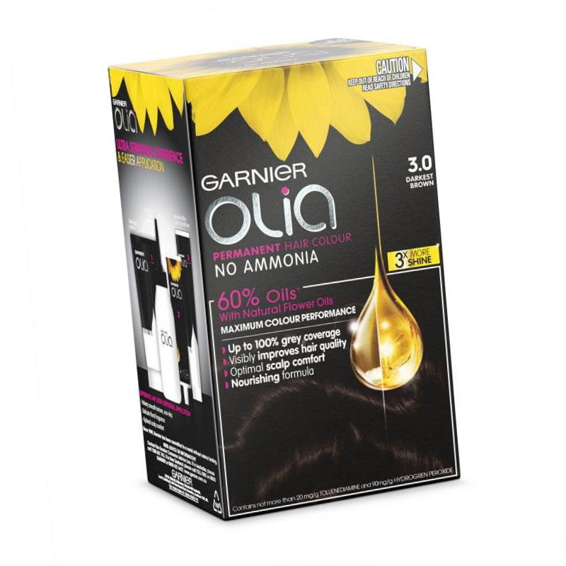 Garnier Olia Bold Permanent Hair Colour - 3.0 Darkest Brown