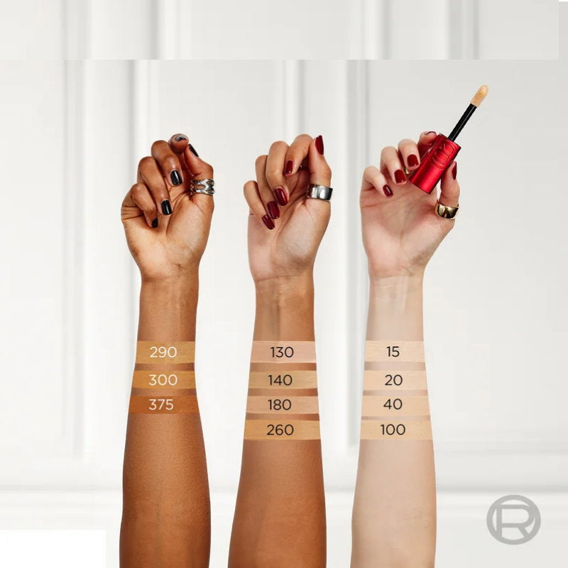 Three hands with different skin tones displaying makeup swatches on a white background. - Makeup Warehouse
