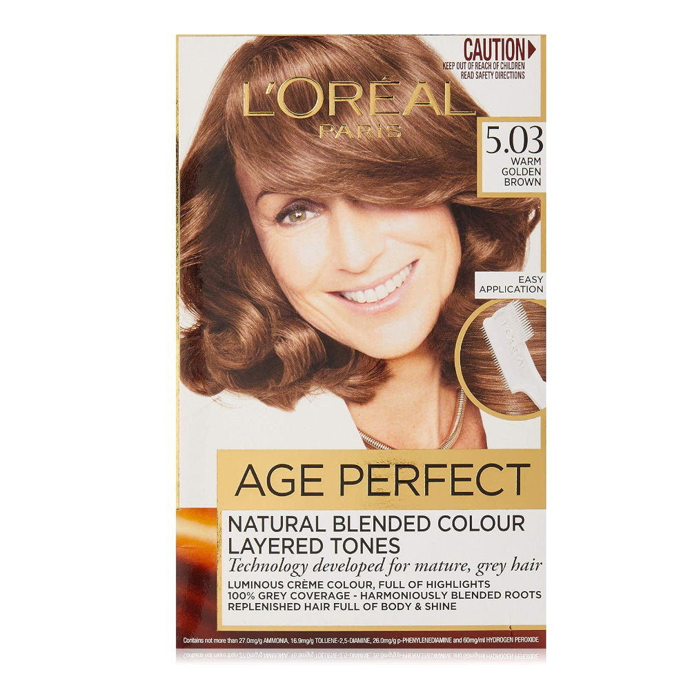 3x L'Oreal Paris Excellence Age Perfect Hair Colour 5.03 Warm Golden Brown
