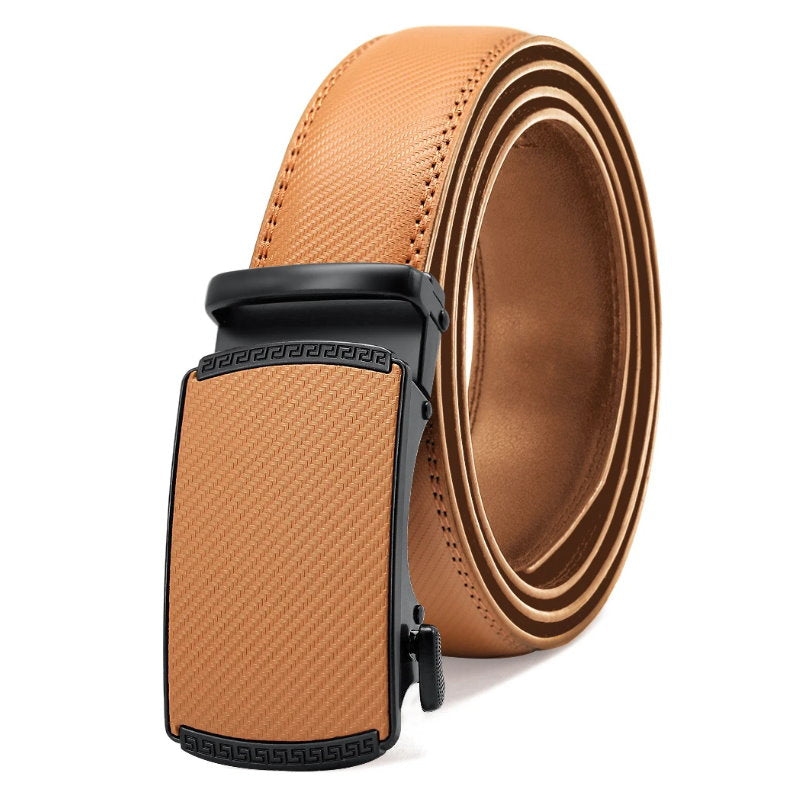 OSKA Men’s Luxury Belt Genuine Leather Buckle Tan Black Tan Belt - Makeup Warehouse Australia