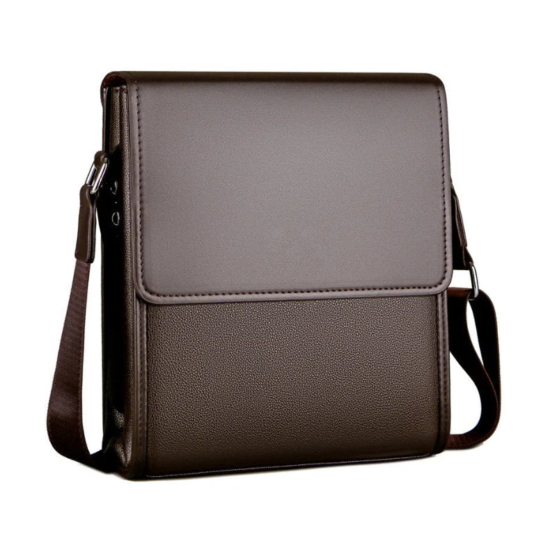 OSKA Men's Genuine Leather Shoulder Bag Brown - Makeup Warehouse Australia