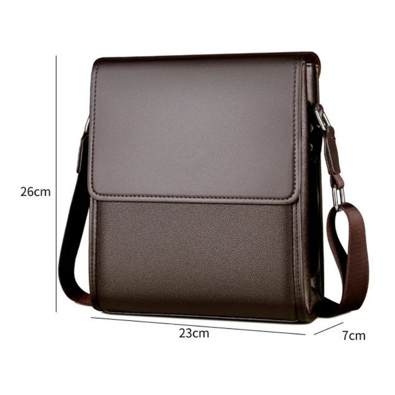 OSKA Men's Genuine Leather Shoulder Bag - Brown