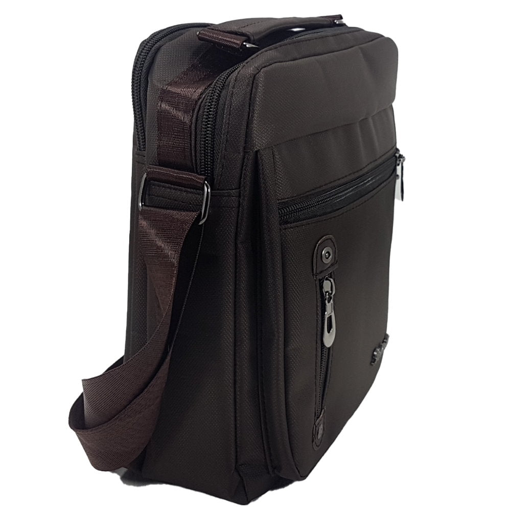 OSKA Men's Shoulder Briefcase Bags Oxford Cloth - Brown