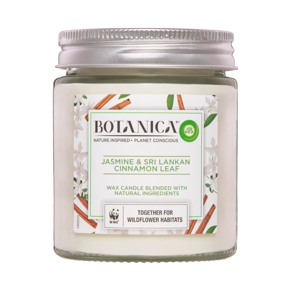 3x Air Wick Botanica Jasmine and Sri Lankan Cinnamon Leaf Candle 205g