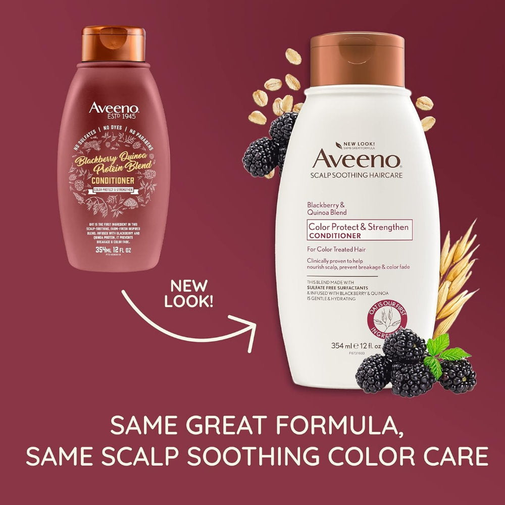 2x Aveeno Color Protect & Strengthen Blackberry & Quinoa Blend Conditioner 354ml