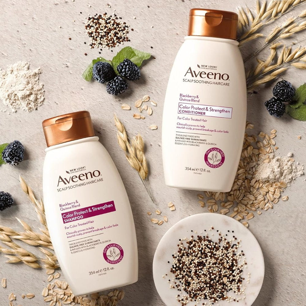 4x Aveeno Color Protect & Strengthen Blackberry & Quinoa Blend Conditioner 354ml