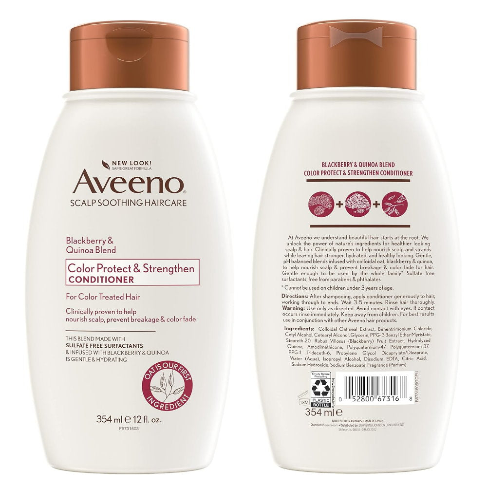 8x Aveeno Color Protect & Strengthen Blackberry & Quinoa Blend Conditioner 354ml