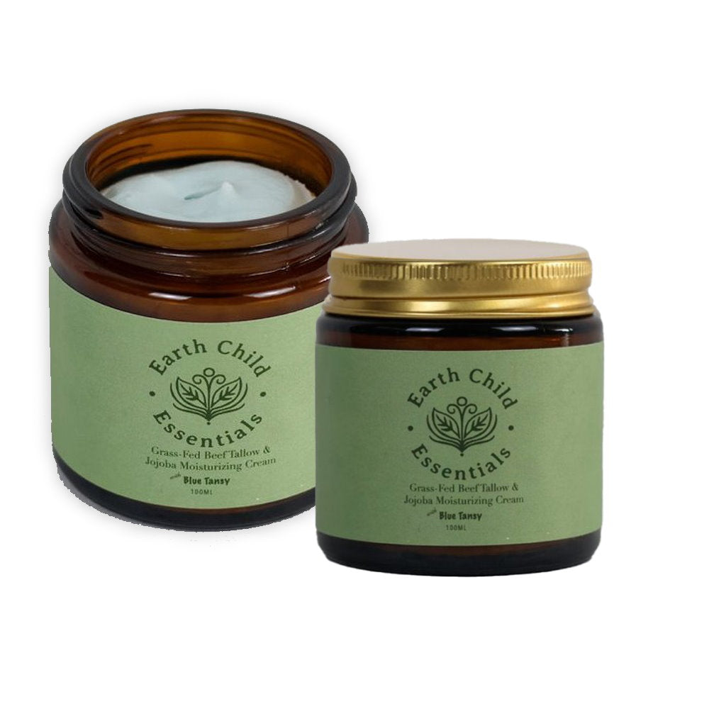 3x Earth Child Essentials Tallow and Jojoba with Blue Tansy Moisturising Cream 100ml