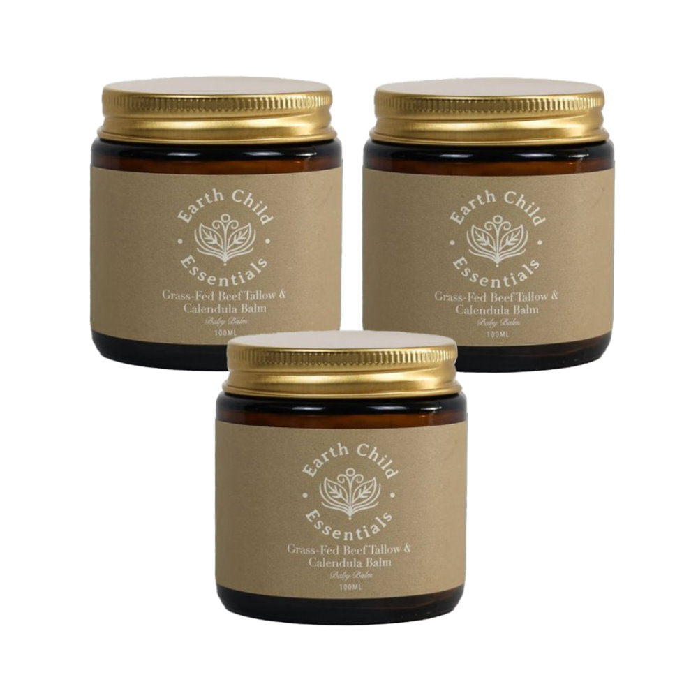 3x Earth Child Essentials Tallow and Calendula Baby Balm 100ml