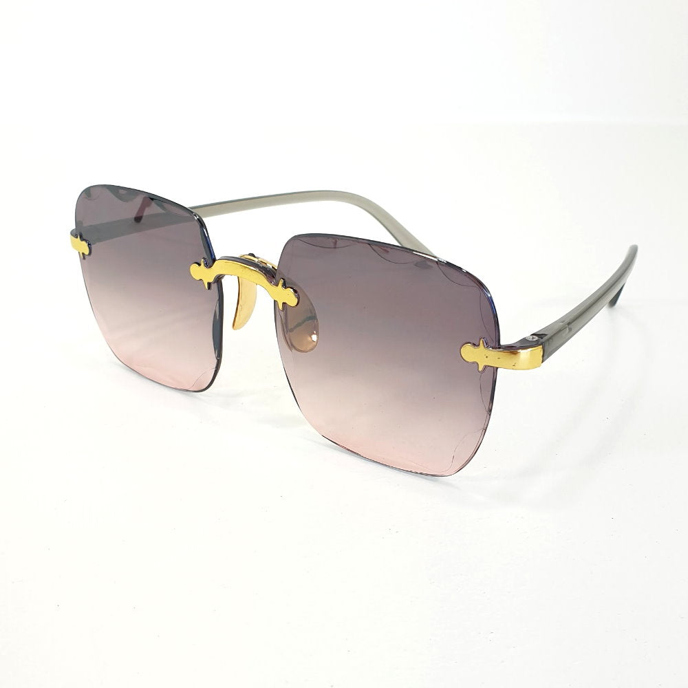 Rosy Lane Classic Vintage Square Sunglasses Grey Pink - Makeup Warehouse Australia