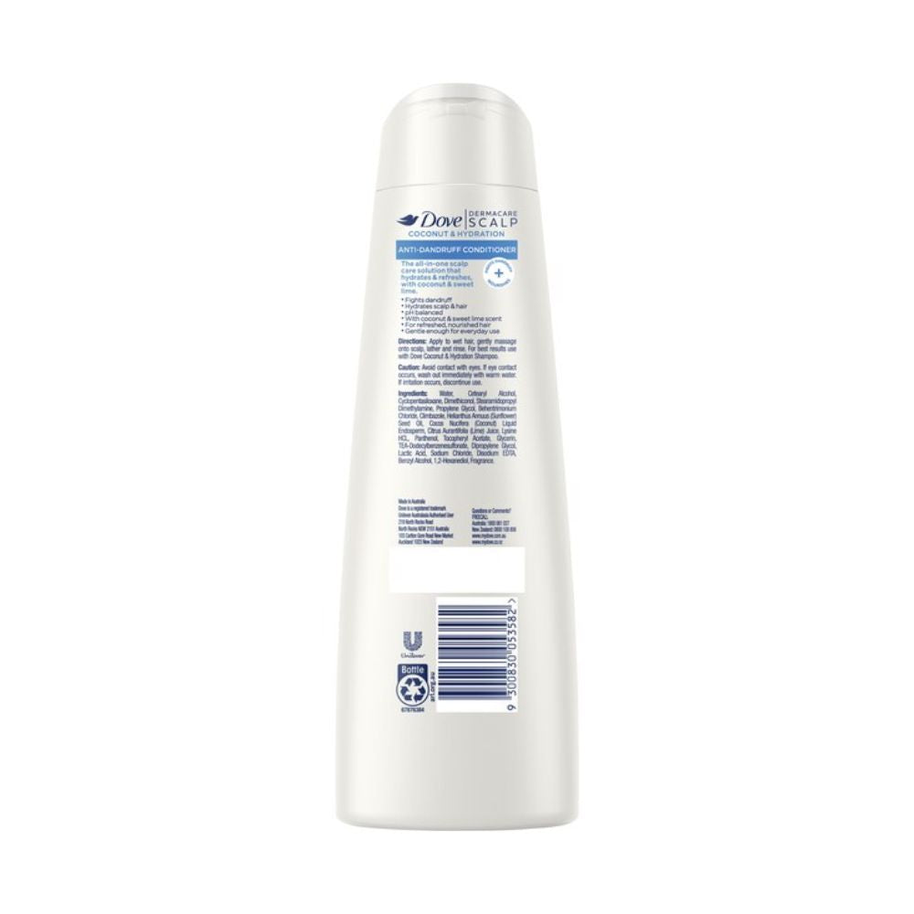3x Dove Dermacare Scalp Anti-Dandruff Conditioner Coconut and Hydration 300ml