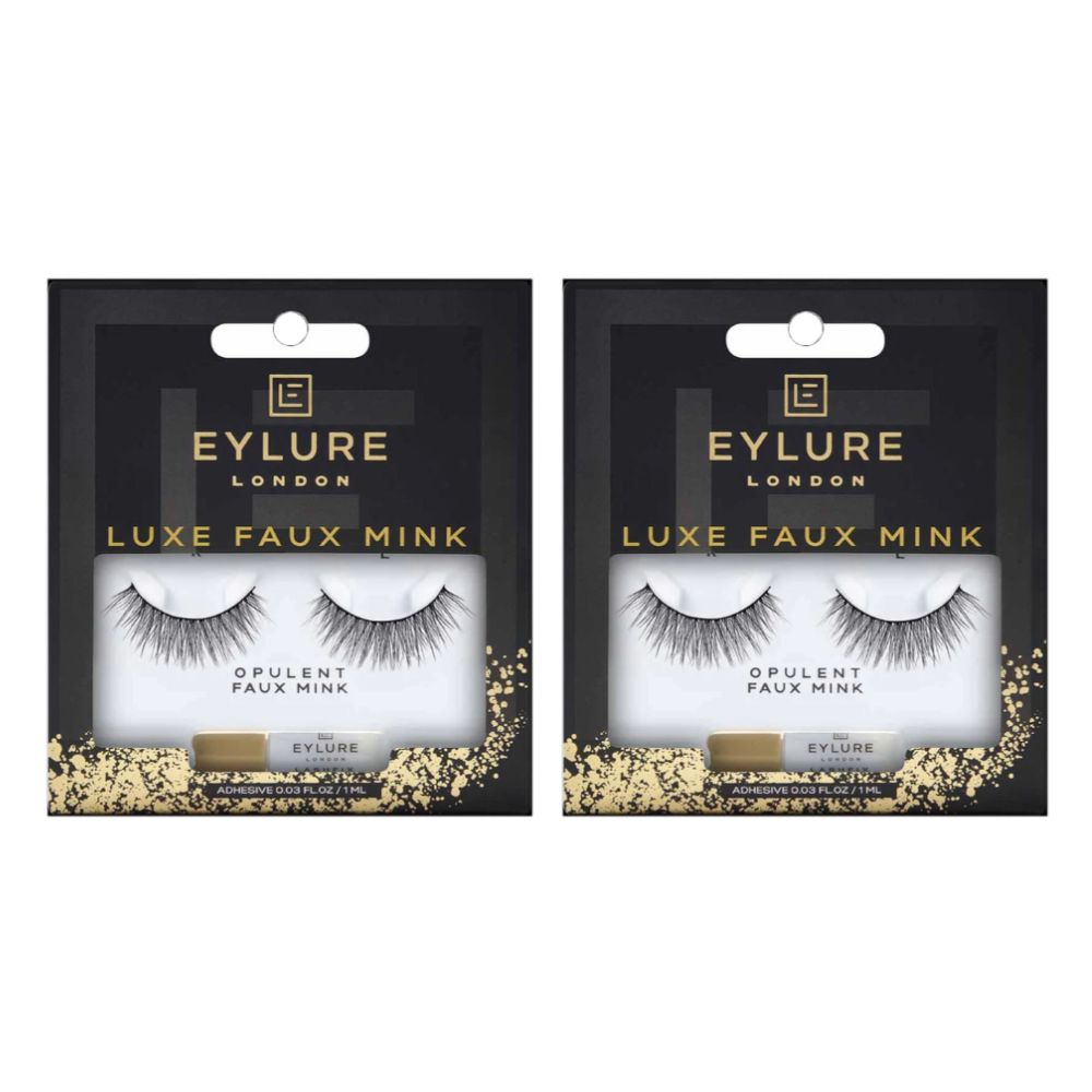 2x Eylure London Luxe Opulent Faux Mink Effect False Lashes