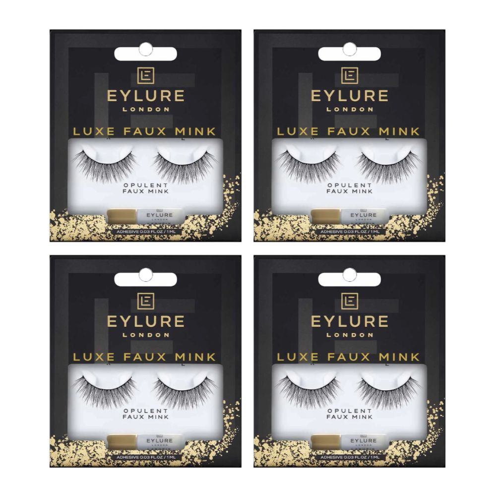 4x Eylure London Luxe Opulent Faux Mink Effect False Lashes