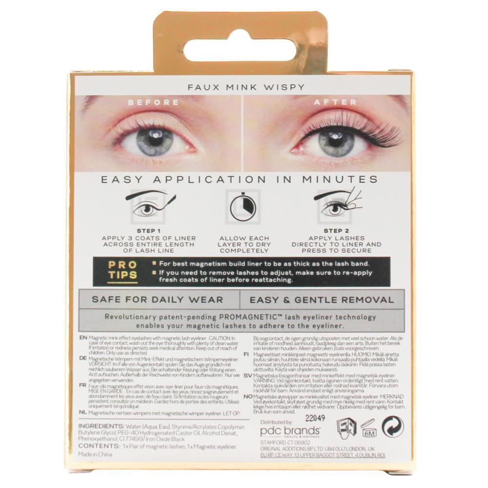 4x Eylure London Pro Magnetic Eyeliner & Lash System False Lashes 2.5mL Faux Mink Wispy