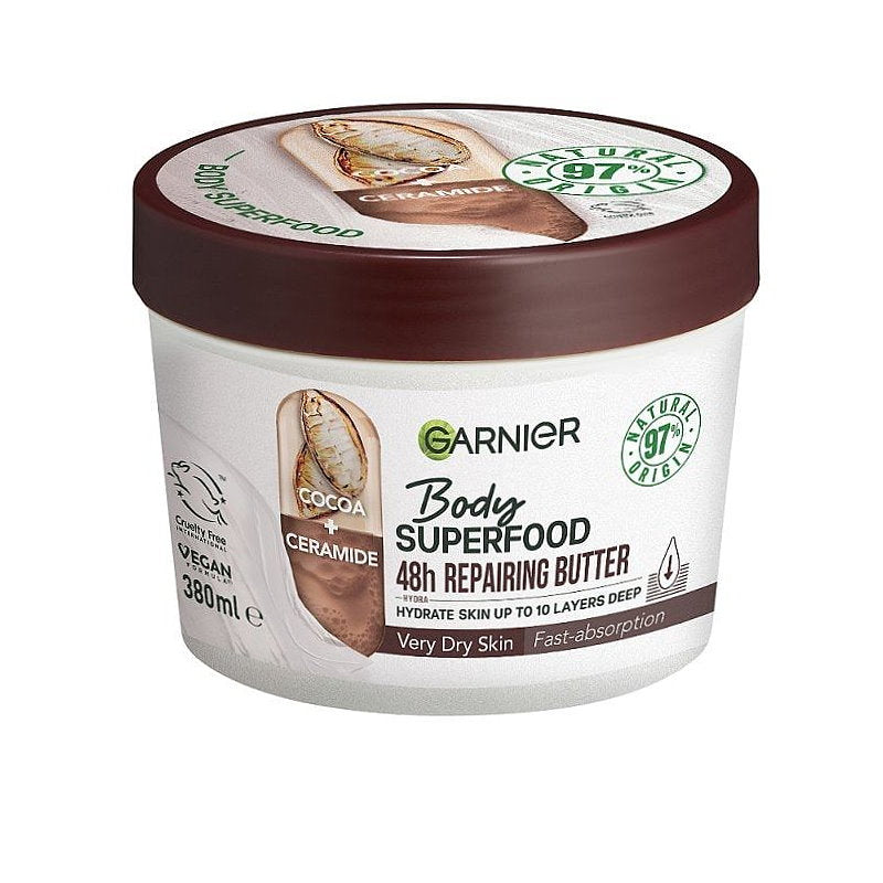 12x Garnier Body Superfood Cocoa & Ceramide Body Cream 380ml