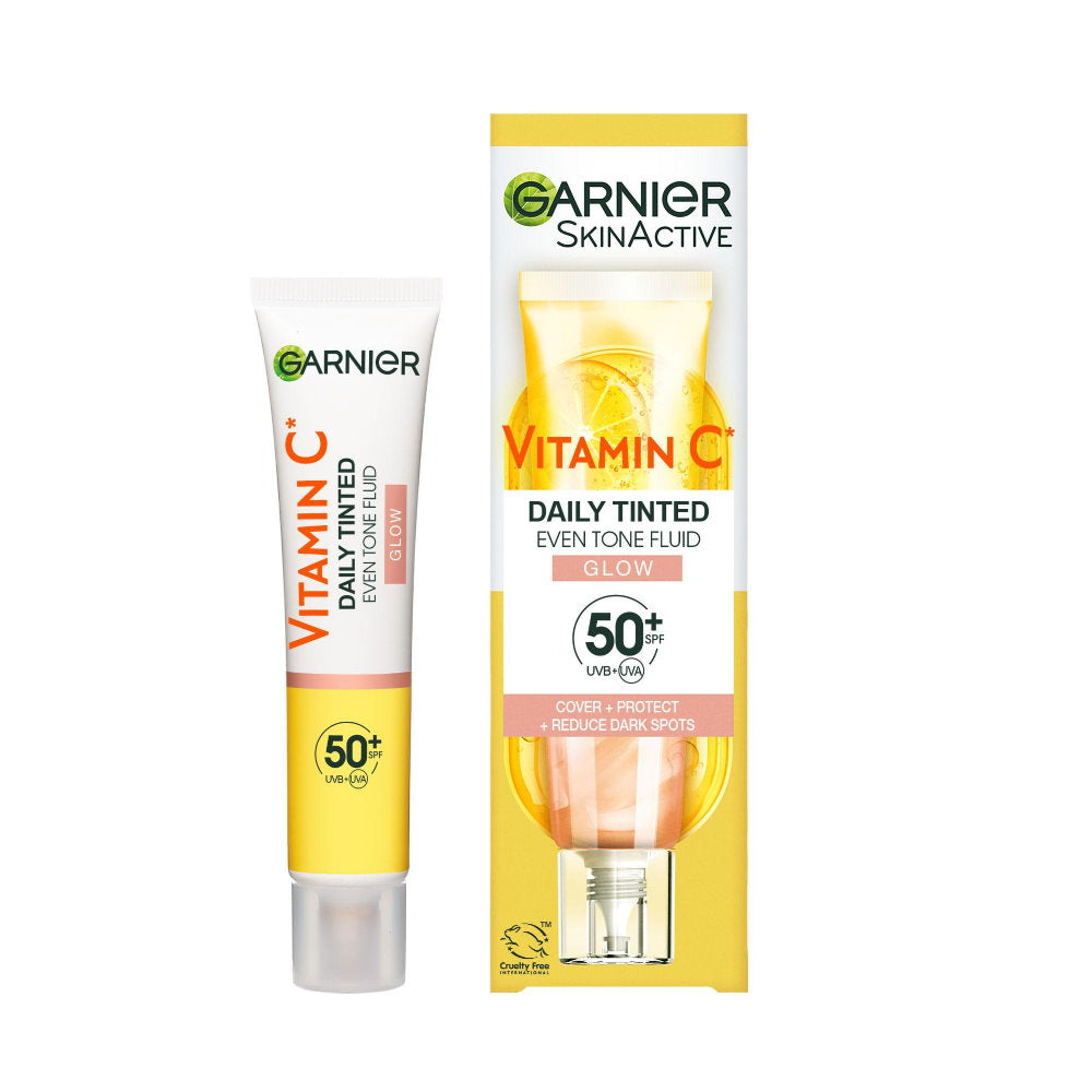 3x Garnier Vitamin C Glow Daily Tinted Even Tone Fluid SPF50+ 40ml