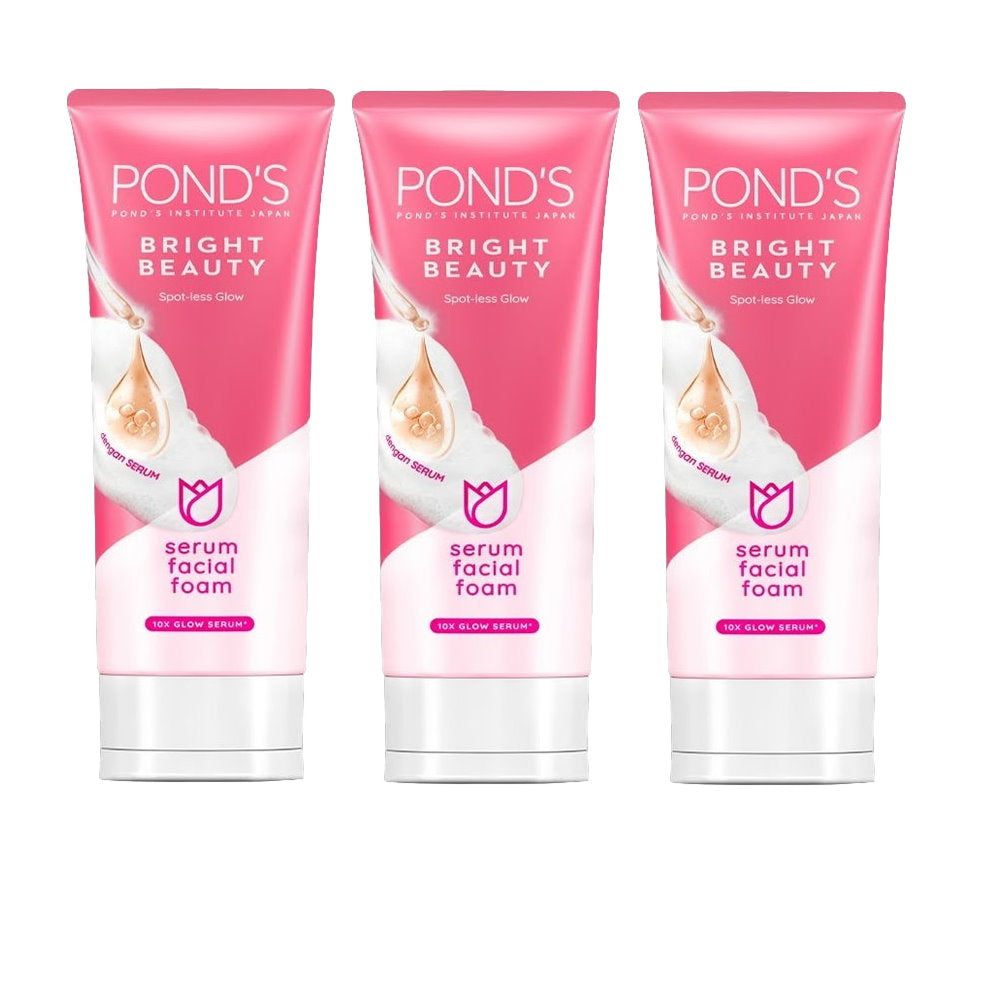 3x Pond's Bright Beauty Spot-less Glow Serum Facial Foam 50g
