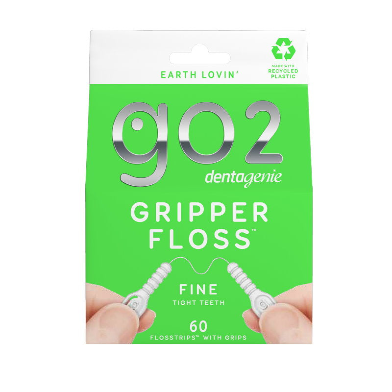 Go2 Dentagenie Gripper Dental Floss Fine - 60 Flosstrips with Grips