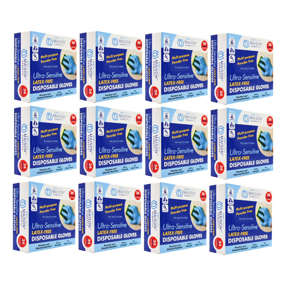 12x Just Gloves Ultra-Sensitive Latex Free Disposable Gloves 24 Medium Gloves