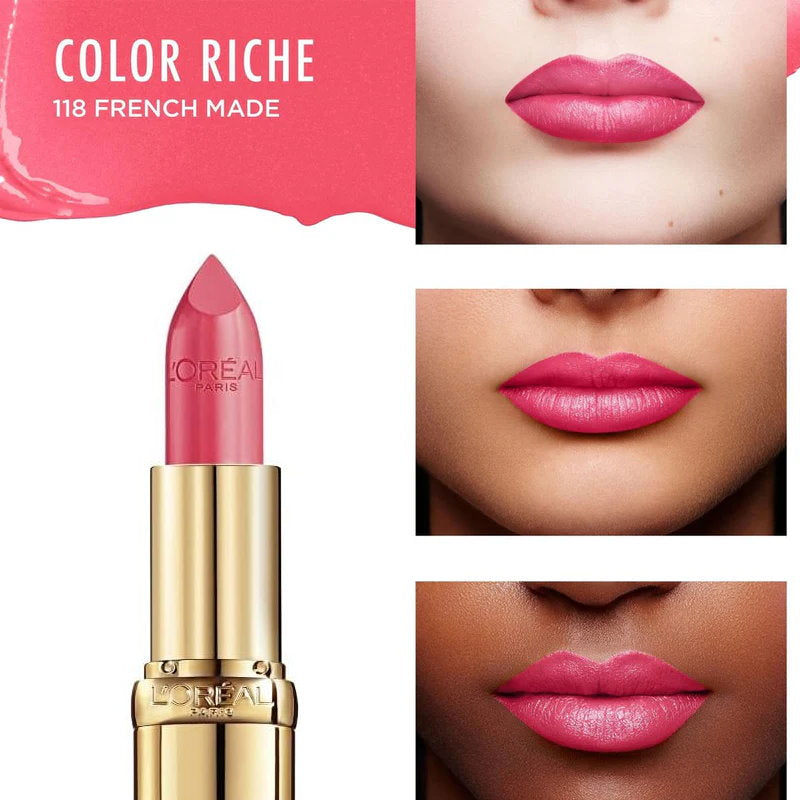 12x L'Oreal Paris Color Riche Satin Lipstick 118 French Made