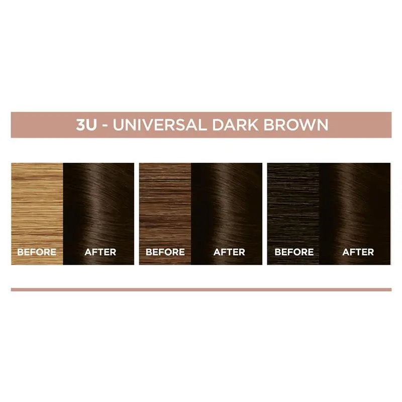 6x L'Oreal Paris Excellence Creme Universal Nudes Hair Colour 3U Dark Brown