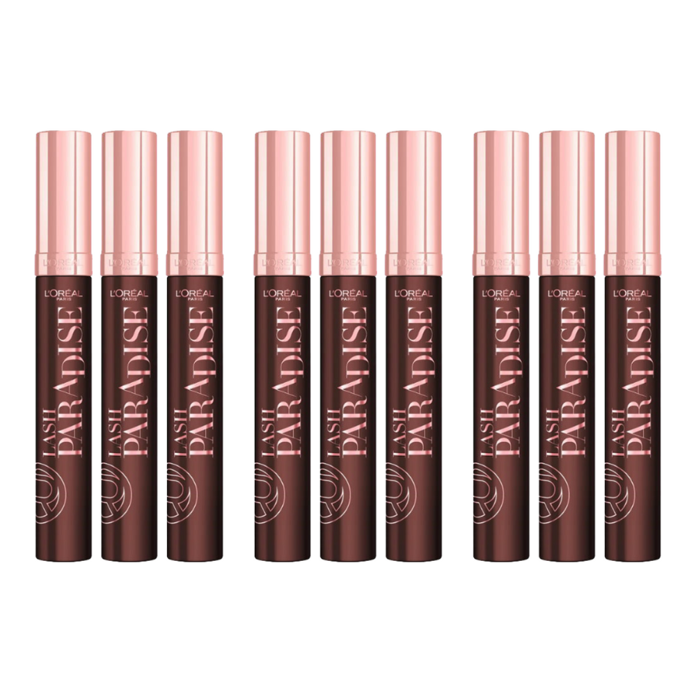 9x L'Oreal Paris Lash Paradise Mascara 6.4ml Black Brown