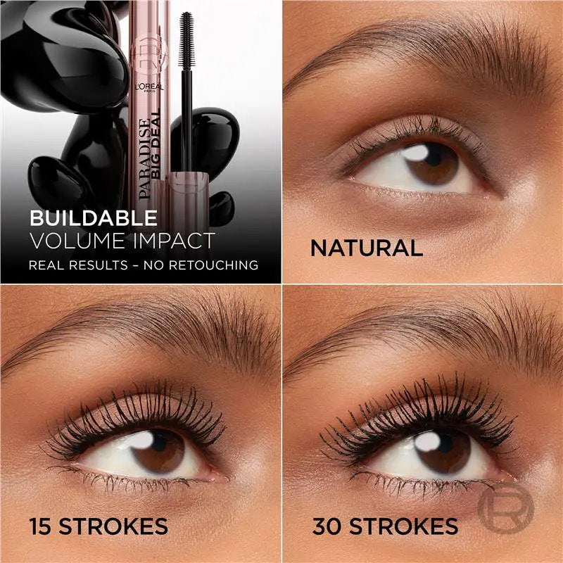 6x L'Oreal Paris Paradise Big Deal Mascara 9.9ml Black