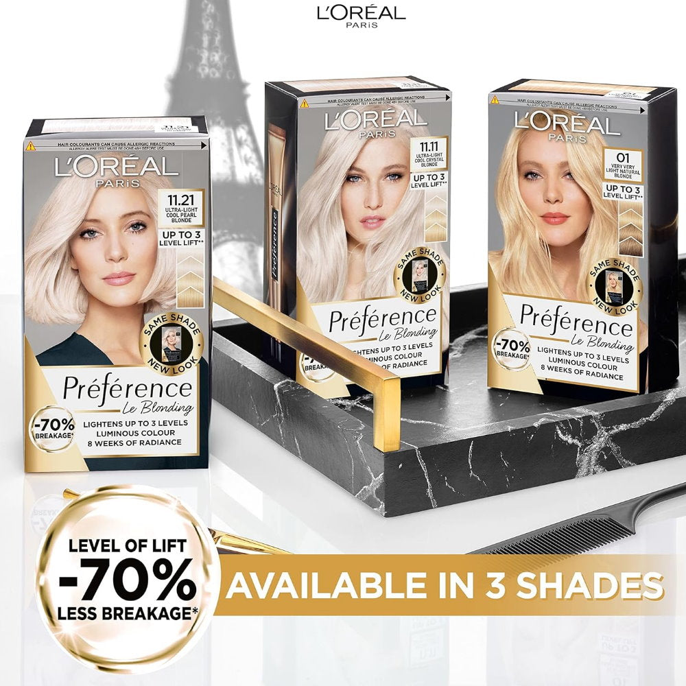 27x L'Oreal Paris Preference Hair Colour 11.21 Moscow Ultra Light Cool Pearl Blonde