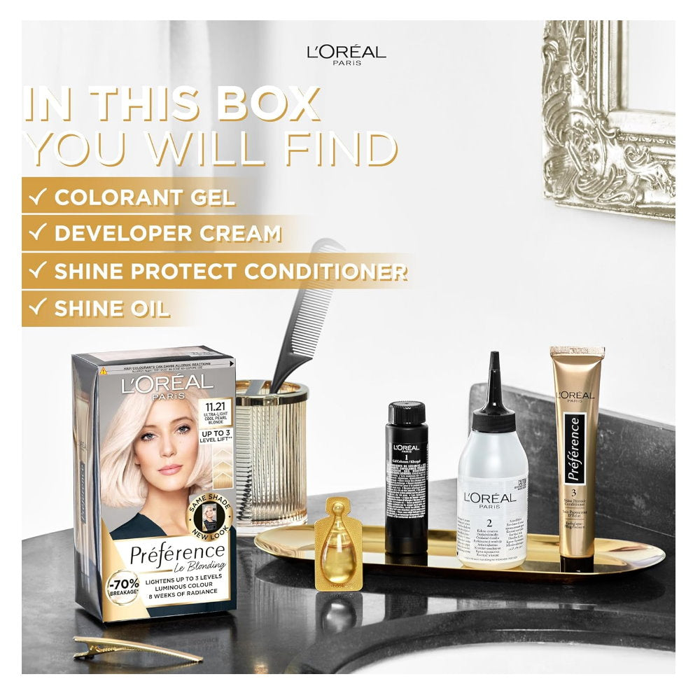 6x L'Oreal Paris Preference Hair Colour 11.21 Moscow Ultra Light Cool Pearl Blonde