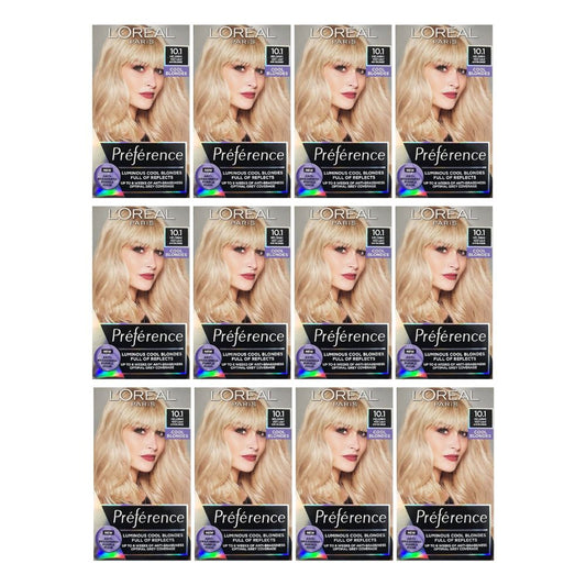 12x L'Oreal Paris Preference Permanent Hair Colour 10.1 Helsinki Very Light Ash Blonde