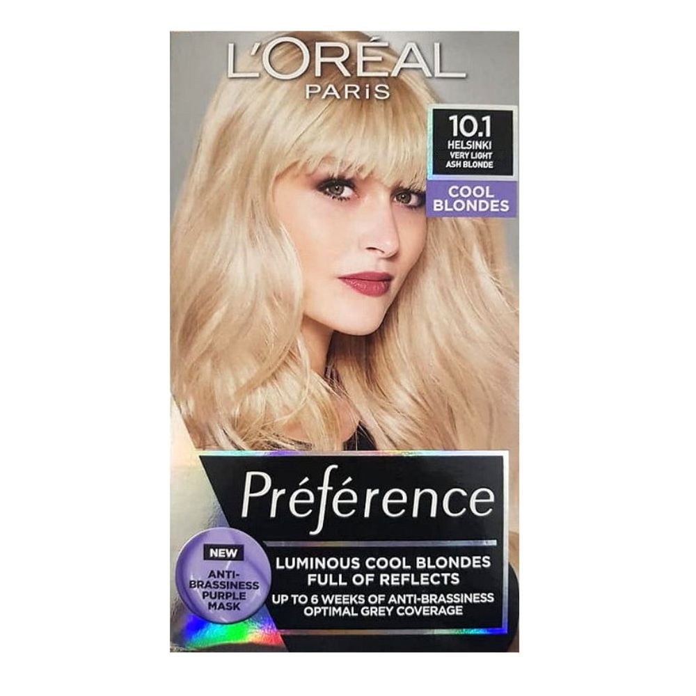 3x L'Oreal Paris Preference Permanent Hair Colour 10.1 Helsinki Very Light Ash Blonde