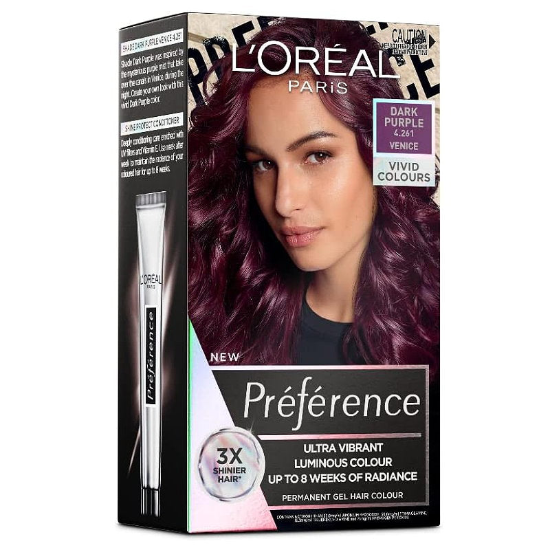 12x L'Oreal Paris Preference Vivids Permanent Hair Colour 4.261 Dark Purple