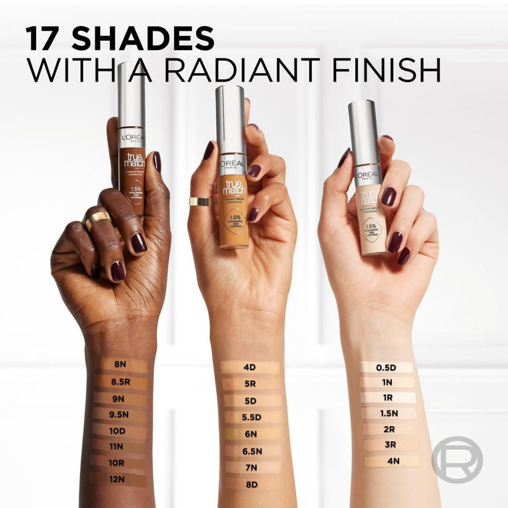 3x L'Oreal Paris True Match Radiant Serum Concealer 11ml 2R Light Medium