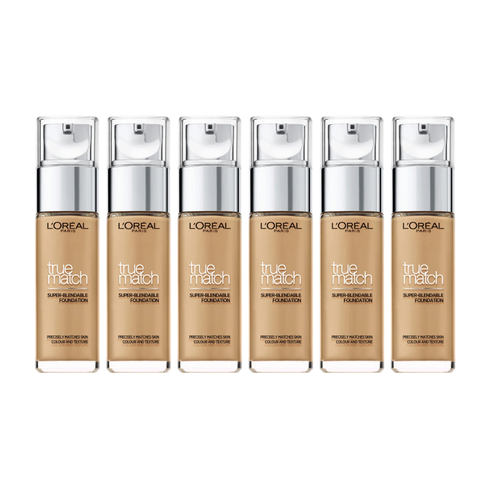 6x L'Oreal Paris True Match Super Blendable Liquid Foundation 30ml 5W Golden Sand