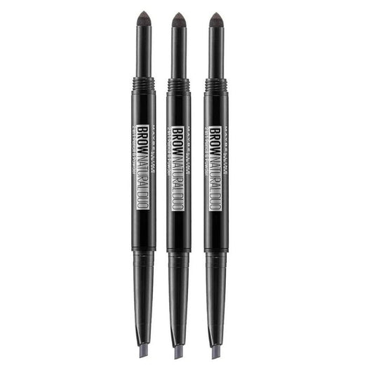 3x Maybelline Brow Natural Duo 2 in 1 Pencil and Powder Grey 0.15g