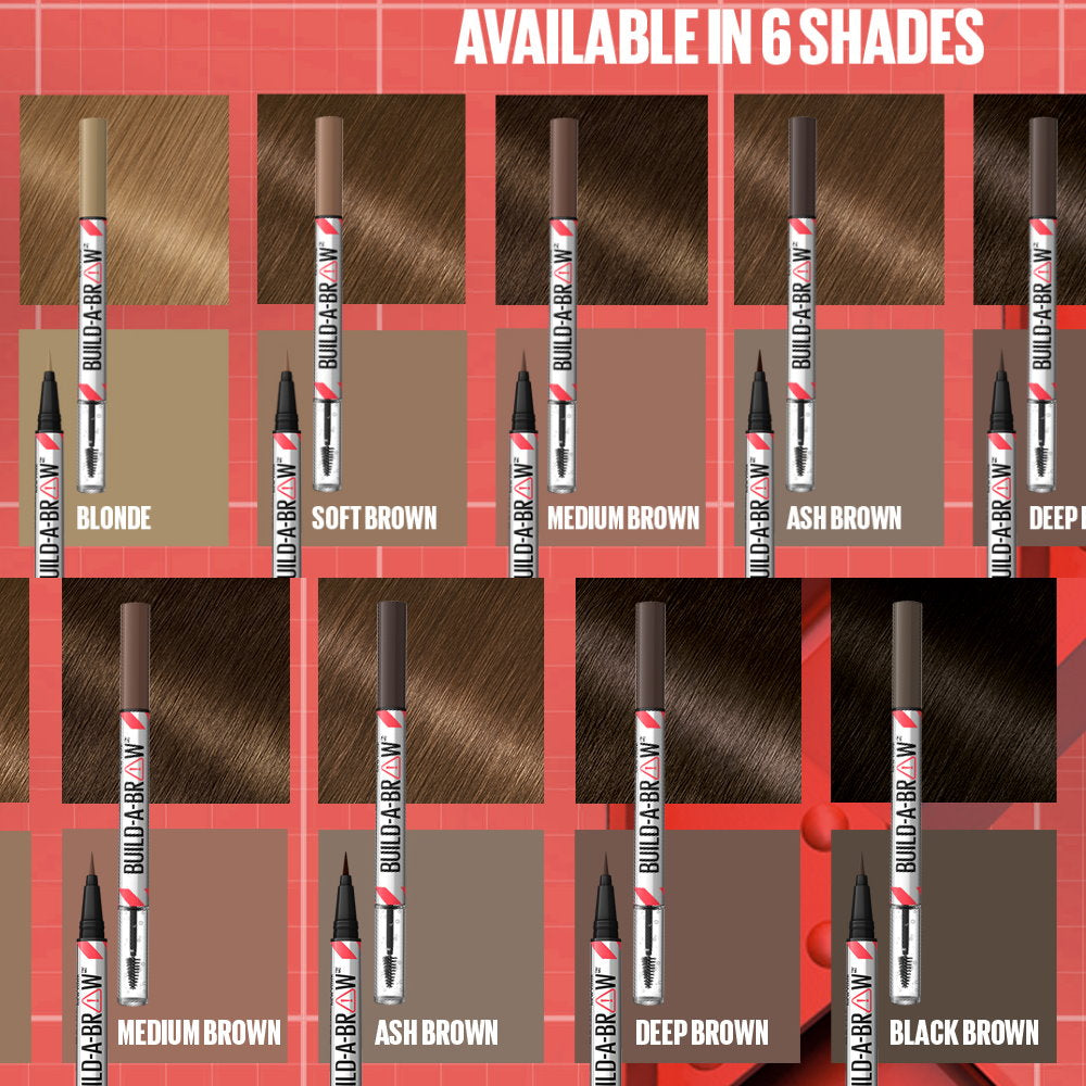 6x Maybelline Build A Brow 2 in 1 Pen Sealing Gel Eyebrow 250 Blonde