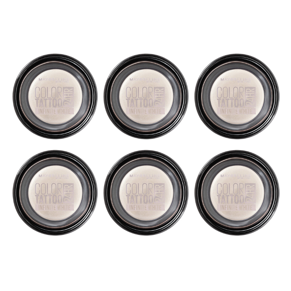 6x Maybelline Color Tattoo 24HR Eyeshadow 45 Infinite White