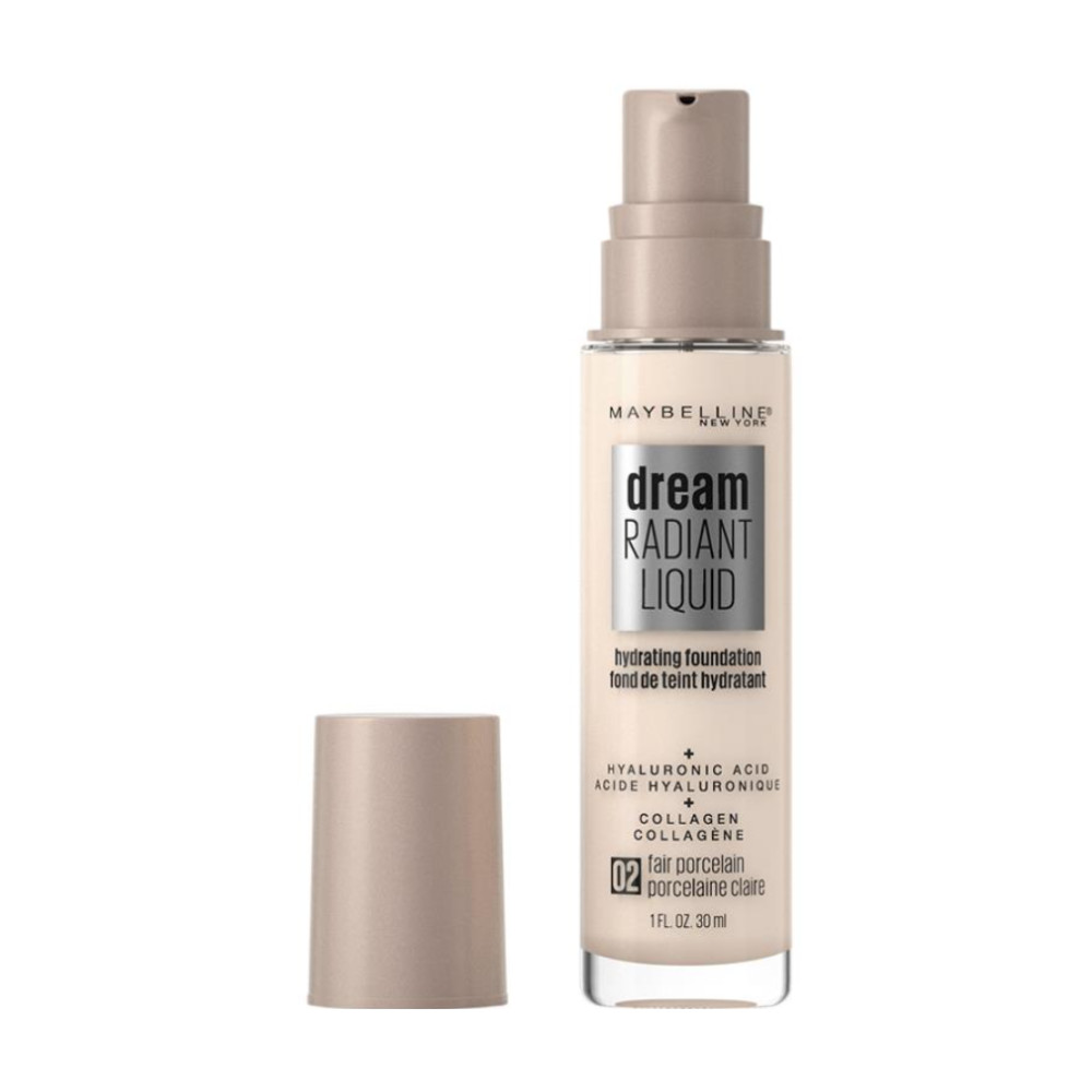 8x Maybelline Dream Radiant Liquid Foundation 30ml 02 Fair Porcelain