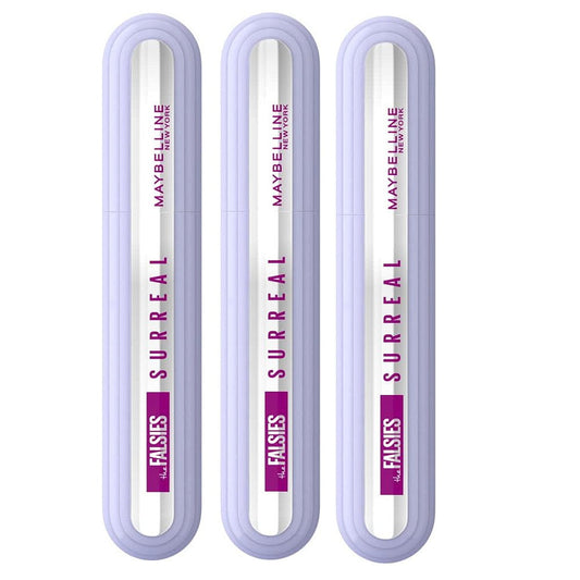 3x Maybelline The Falsies Surreal Extensions Washable Mascara 10ml 01 Very Black