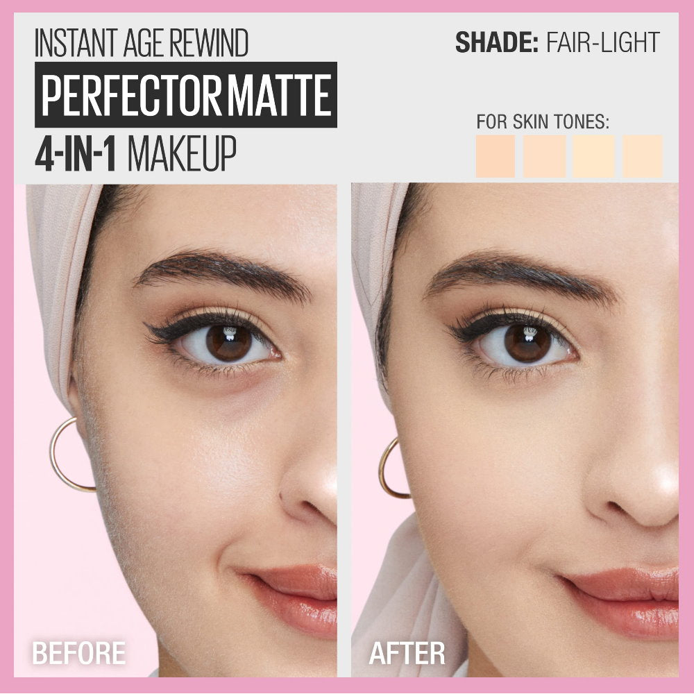 6x Maybelline Instant Age Rewind Instant Perfector 4 In 1 Matte Makeup 30ml Fair Light