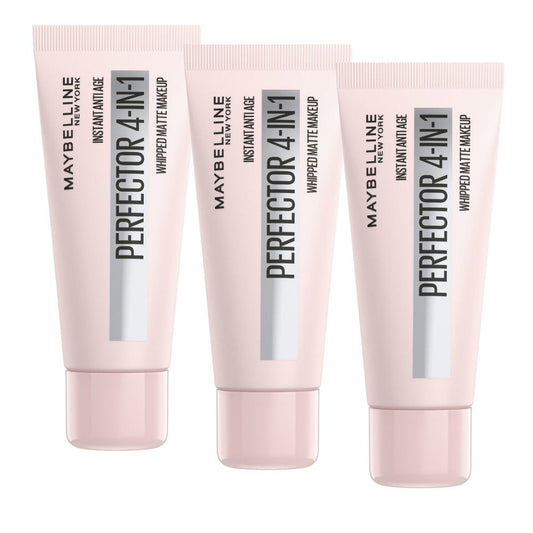 3x Maybelline Instant Age Rewind Instant Perfector 4 In 1 Matte Makeup 30ml 02 Light Medium