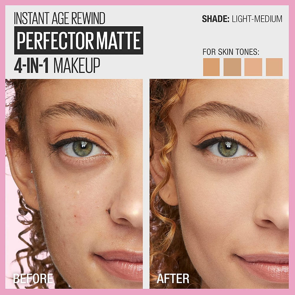 9x Maybelline Instant Age Rewind Instant Perfector 4 In 1 Matte Makeup 30ml Light Medium