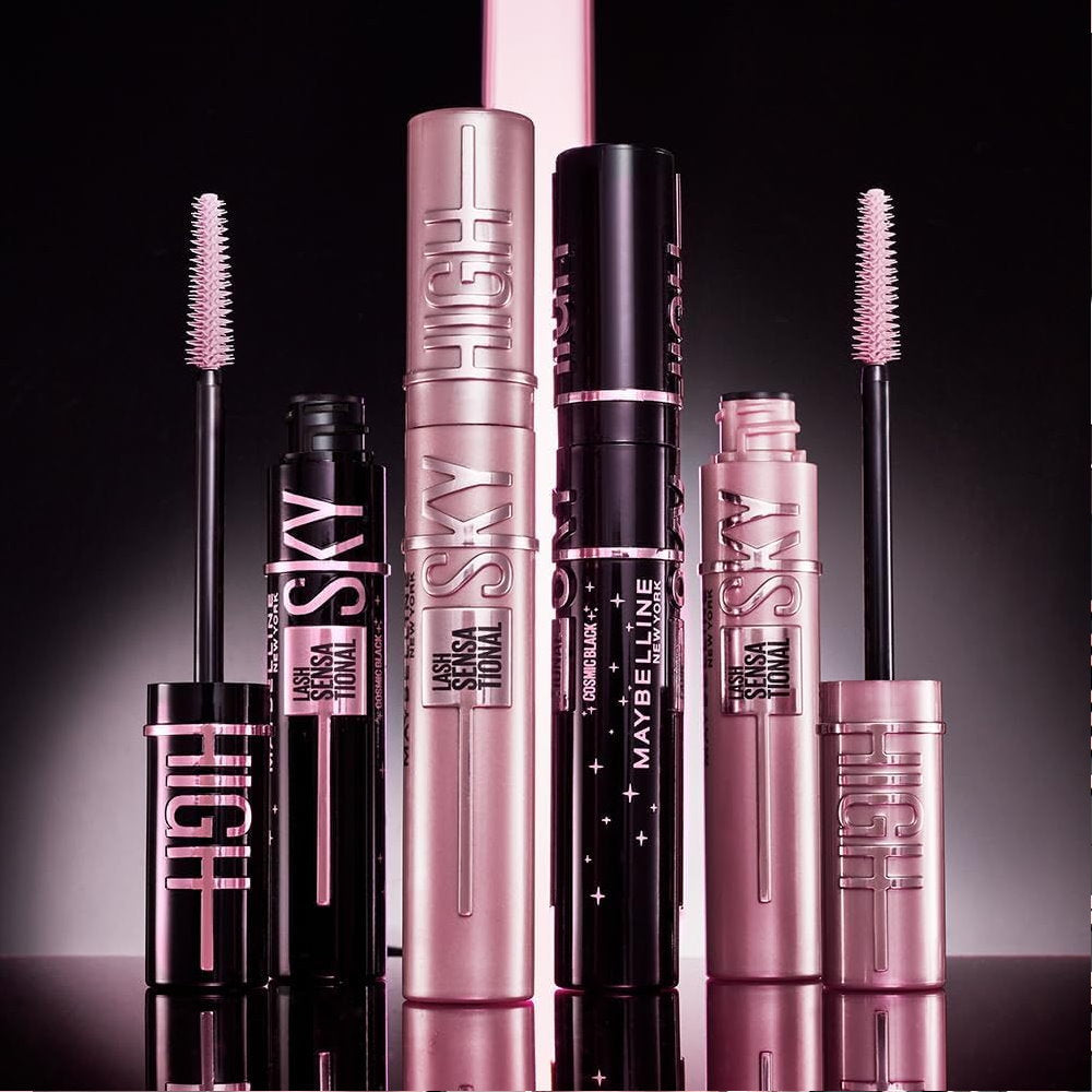 2pk Maybelline Lash Sensational Sky High Mascara 01 Very Black and Cosmic Black