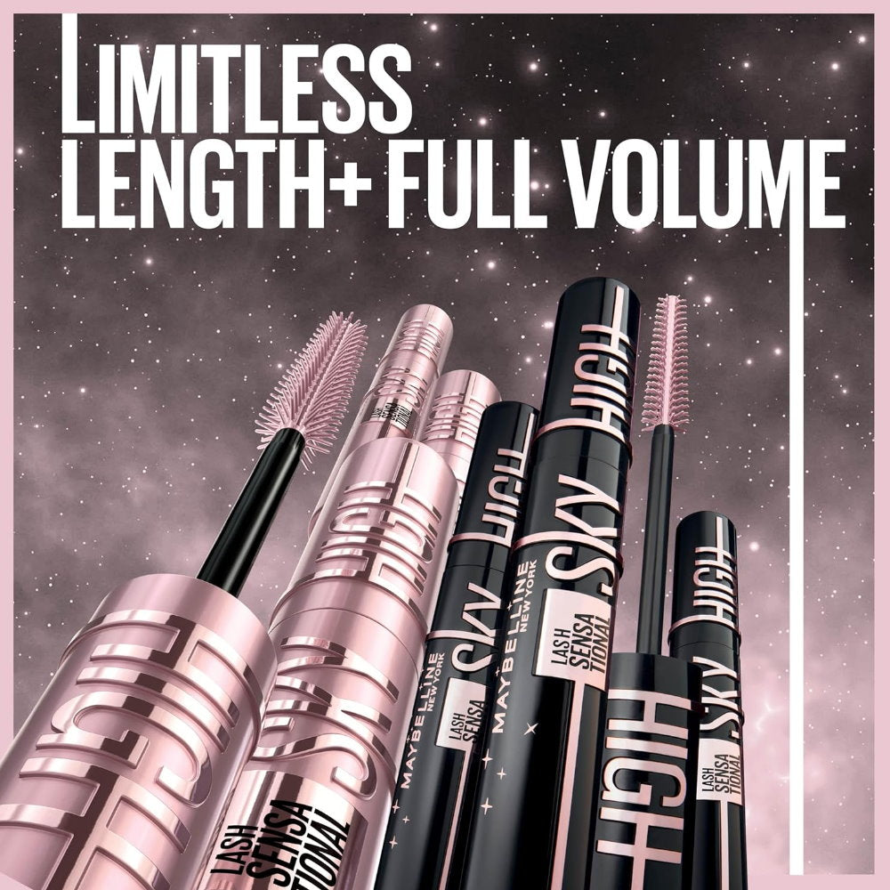 2pk Maybelline Lash Sensational Sky High Mascara 01 Very Black and Cosmic Black
