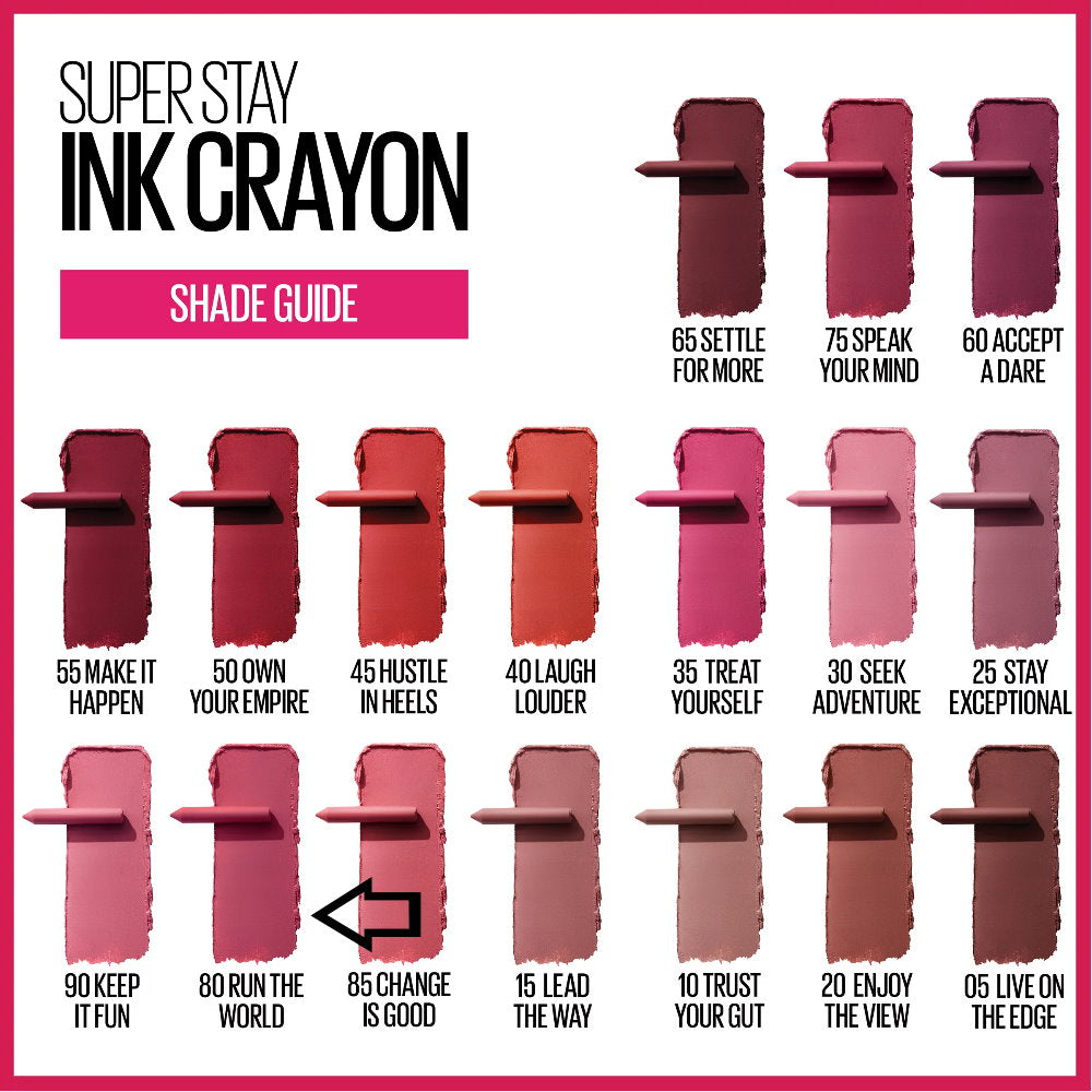 12x Maybelline Superstay Ink Crayon Lipstick 1.2g 80 Run The World